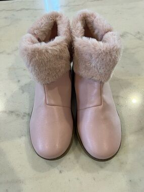 Gymboree Light Pink Faux Fur Cuff Ankle Boots